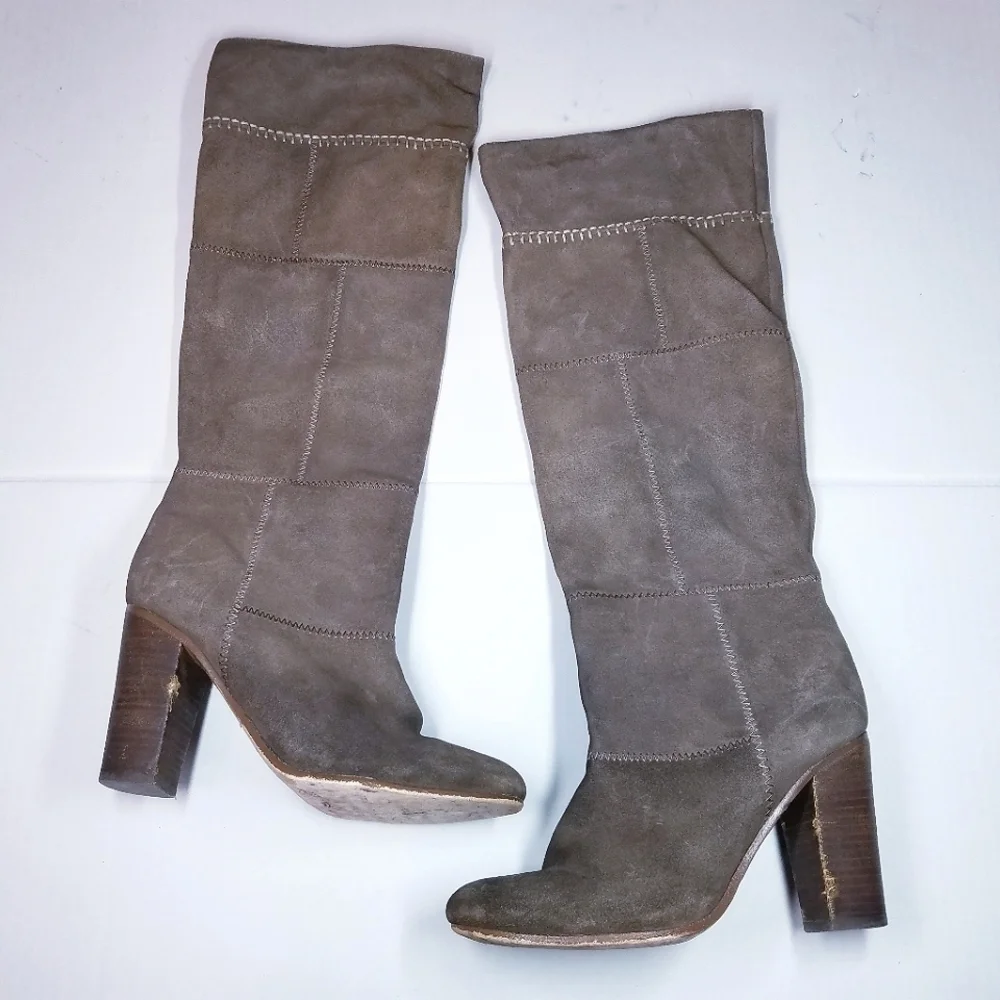 Coach | Suede Knee High Heel Boots, 7 - Picture 2 of 8